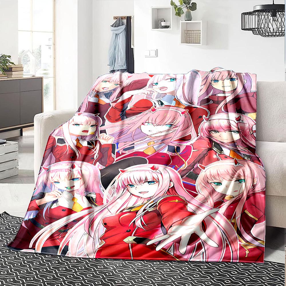 Franxx Angels Flannel Blanket Super Soft Warm Cozy Blanket For Sofa Bed Office Travel Allseason Home Decor Gift