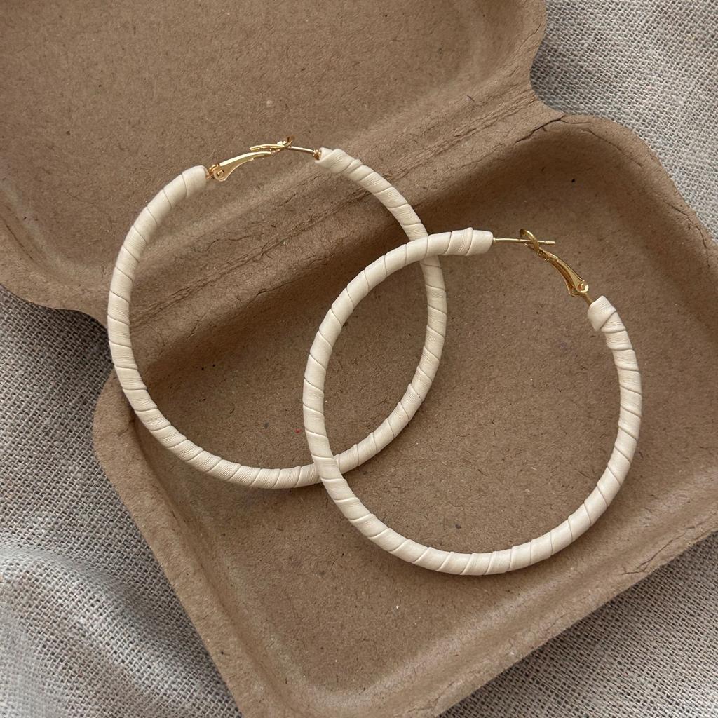 Vintage Leather Wrapped Earrings, Geometric Round Earrings, Fashionable And Simple, Versatile Earrings, Niche Design, Earrings, Women