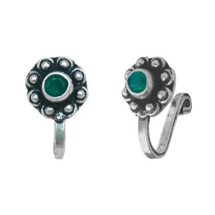 @Traditional Silver Oxidised Nose Pin With Assorted Design UKU151-80%OFF