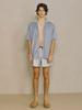 Wave Seoul Terry Open Collar Shirt Light Blue