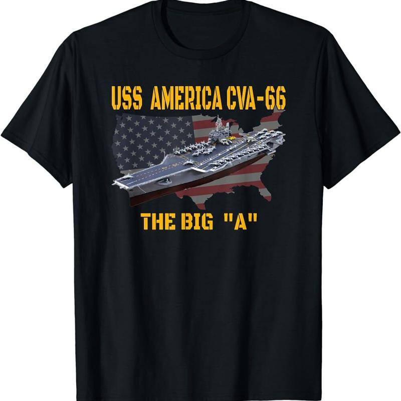NWT Aircraft Carrier USS America CVA 66 Veterans Day Fathers S 5XL L T Shirt