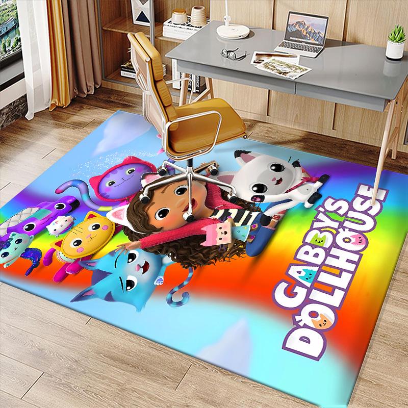 Gabby's Dollhouse2 Printed Absorbent Washable Carpet, Non-Slip Bathroom Mats, Kitchen Rugs, Yoga Mat,Living Room Entrance, Camping Picnic Rugs