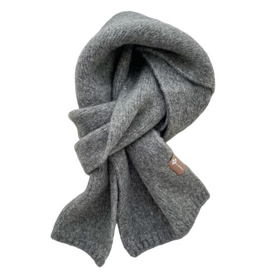 Winter Scarf Windproof Solid Color Soft Thick Knitting Keep Warm Cozy Unisex Korean Style Men Scarf for Outdoor
