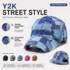 Frayed Edge Plaid Baseball Cap Adjustable Fit Sun Shading Cap Casual Baseball Hat  Daily Wear