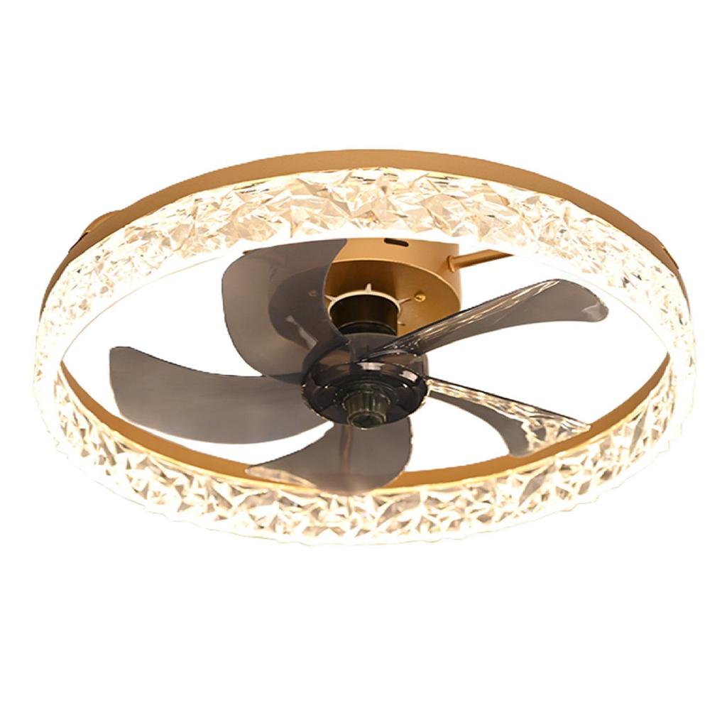 20-inch Crystal Ceiling Fan Light with Smart Remote - Modern Nordic Style