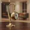 Vintage Brass Pocket Watch Desk Clock Antique Table Clock Silent Quartz Timepiece Retro Home Office Decor Gift