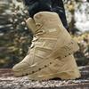 High-top Boots Men Thick-soled Breathable Shock-absorbing Outdoor Anti-slip Combat Boots Men Soft Durable Casual Hiking Shoe Men