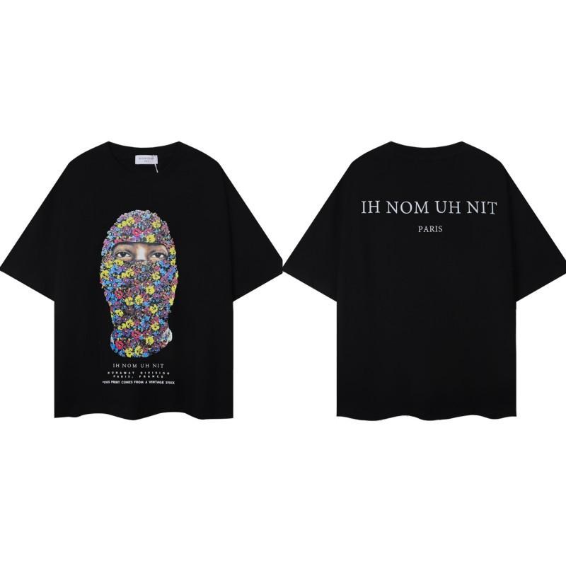 Stranger Things Masked Man Print Tee Men's American IH NOM UH NIT High Street Summer T-Shirt Casual Oversized Top