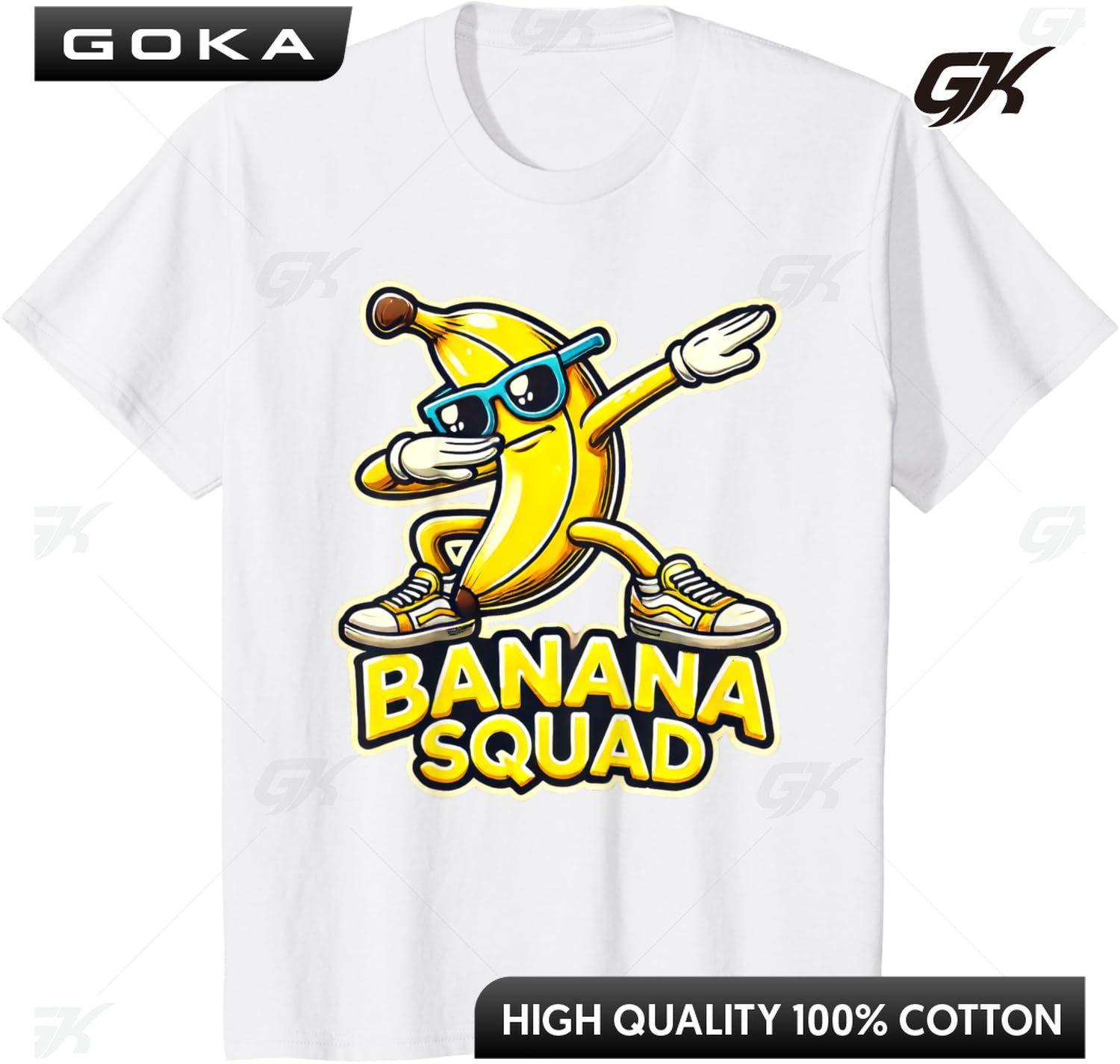 

Banana Squad Funny Dabbing Banana Food Dab Funky Fruit Printed GraphicTShirt Printed Graphic Round Short Sleeved Tops 4XL