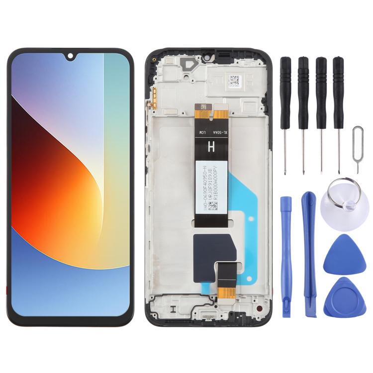 LCD Screen Digitizer Full Assembly with Frame, Compatible with Redmi A7 Pro 5G / 15a 5G / Poco C85x, Phone Repair Spare Part