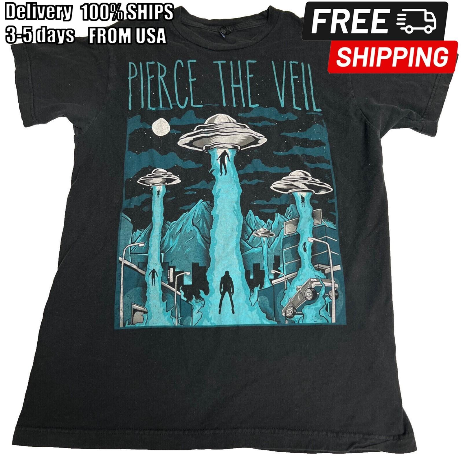 Pierce The Veil Band Shirt UFO Abduction T-shirt Cotton Unisex Tee S-4XL BO418 L