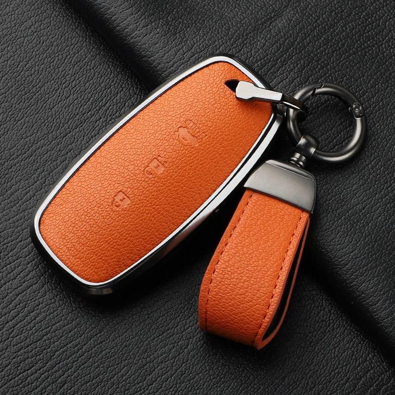Housse Étui Porte-Clés de Voiture en Métal et Cuir 3 Boutons Pour Nissan X-Trail T33 Qashqai J12 Teana Accessoires Pour Voitures