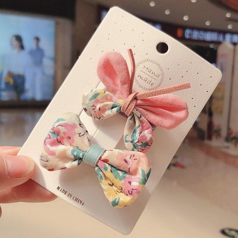 2 Stück Kinder-Bowknot-Haarnadel für Mädchen, Blumenklammer, frisch und schön, Anti-Verletzung, Haarnadel, modische Prinzessin, Kopfschmuck WBL
