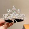 High Ponytail Fixed Artifact Children's New Year Crown Pearl Hair Clip Crab  Women/Kids