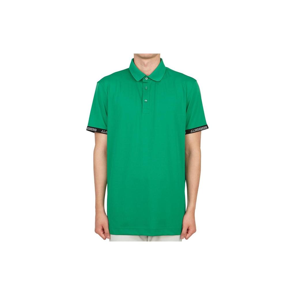 J.LINDEBERG Letter Pullover Short Sleeve Polo Shirt Men Polo Shirts Green GMJT07623-M376