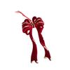 Christmas Flocking Bow Ornament - Window & Tree Decor