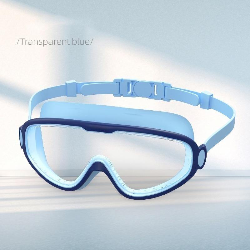 Schwimmbrille mit großem Rahmen für Erwachsene, wasserdicht, beschlagfrei, HD-Schnorchelbrille, Herren und Damen, verstellbare Schwimmbrille mit weitem Blick