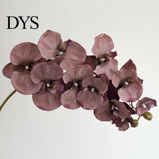 Natürlich aussehende Seidenorchideen-Stiele Künstliche Phalaenopsis-Blüten 10-Kopf-Stiel 3D-Druck Realistische Orchideen Wohnzimmer-Blumenarrangement für