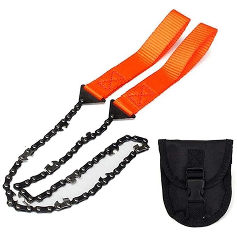 24 Inch Pocket Chain Rope Saw,Portable Hand Saw,With Sharp Teeth Blades for Survival Gear Camping Hunting Tree Cutting.