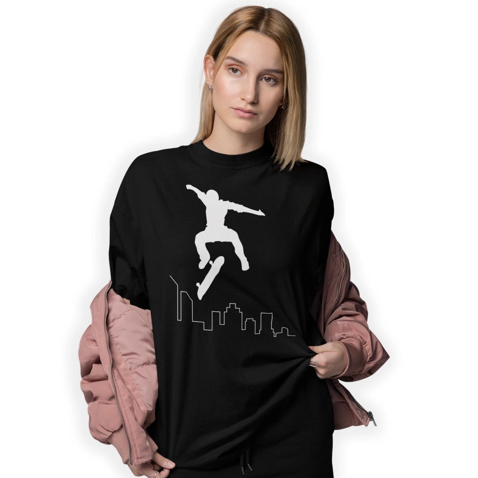 Urban Skateboarder Shadow Silhouette T-Shirt Birthday Gift M