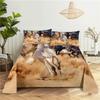White Horse Bed Sheet 2/3pcs Set 3D Printed Animal Polyester Bed Flat Sheet With Pillowcase Bed Linen For Kids Baby Adult