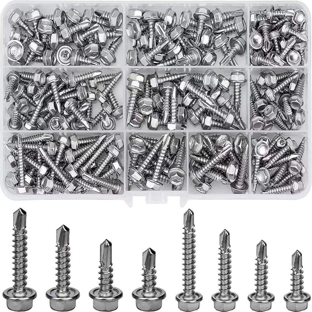 200pcs Cross Head Self-Drilling Screws Stainless Steel Sheet Metal Screws  Sheet Metal