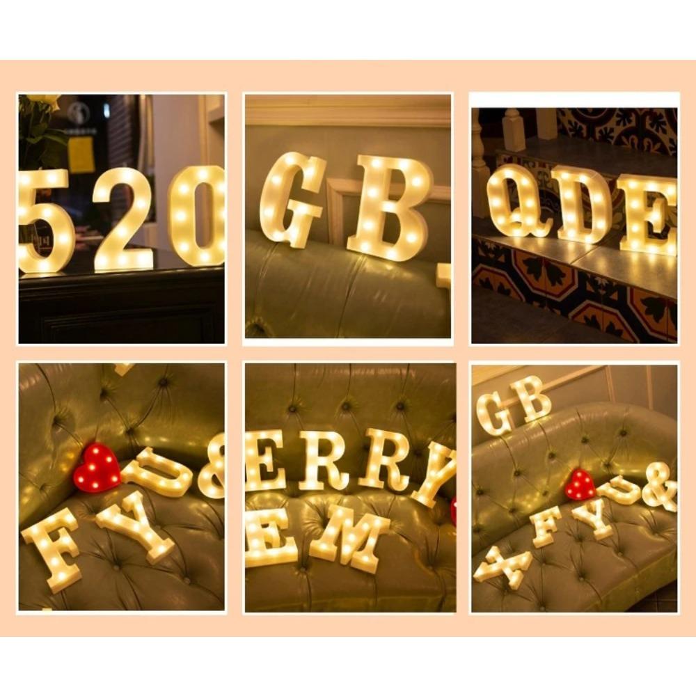 16cm Alphabet Letter LED Lights Marquee Sign Number Lamp Decoration Night Light For Party Bedroom Wedding Birthday Christmas