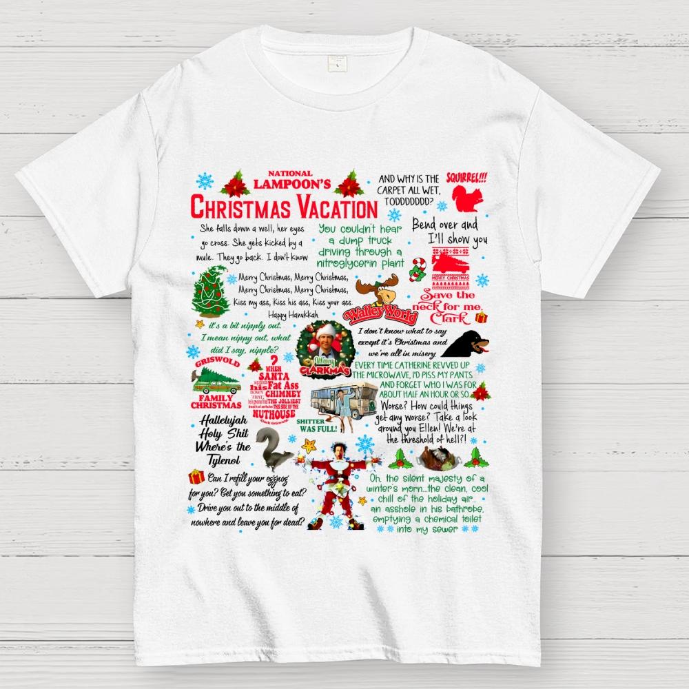 Christmas Vacation Quote Cotton Summer Casual Cool Loose T-Shirt