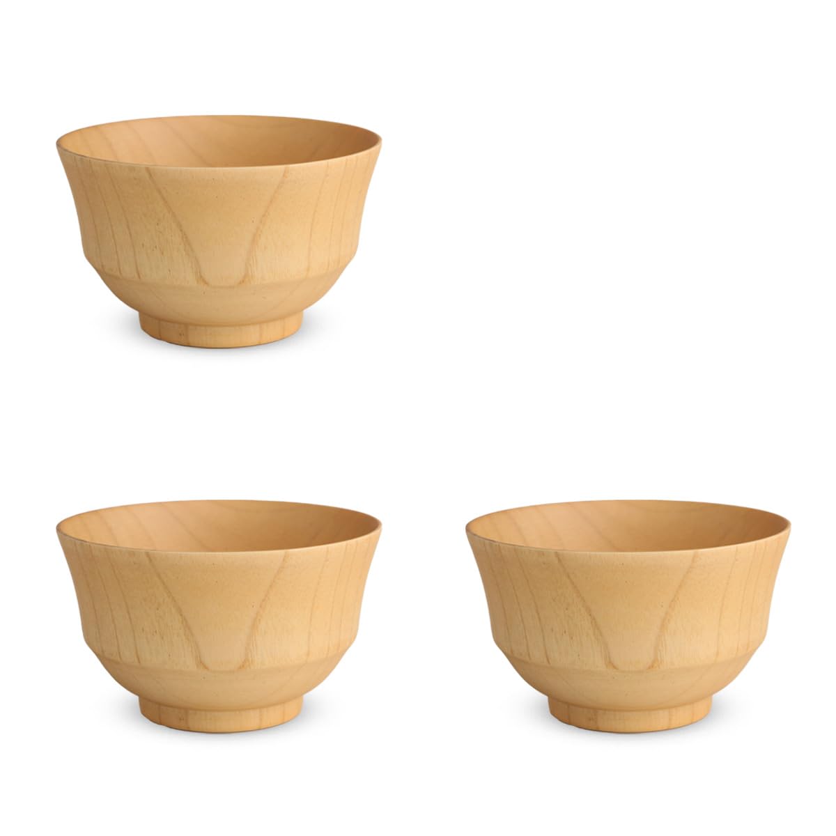 

Безопасны для посудомоечной машины Деревянные суповые миски Kisai Натуральные миски Большой набор из 3 штук x Текущая модель J-kitchens 12,5 7,5 см