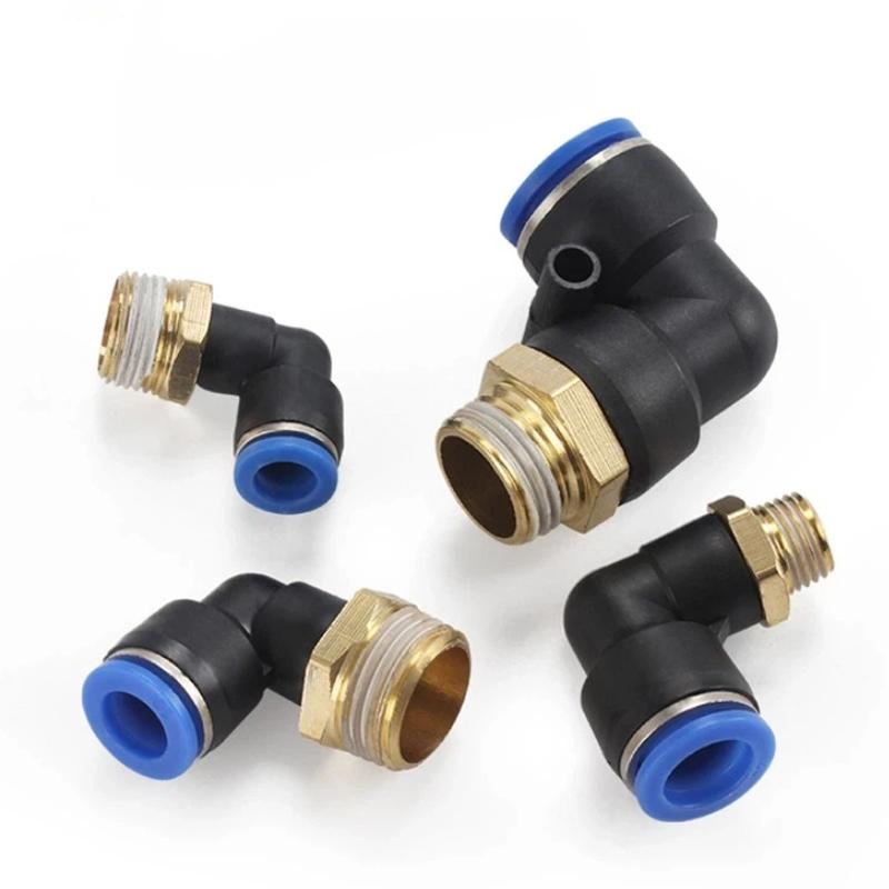 PL Pneumatic Elbow Thread Fittings Quick Connect Leak Proof Sturdy for Food Processing Equipment & Low Pressure Gas Systems