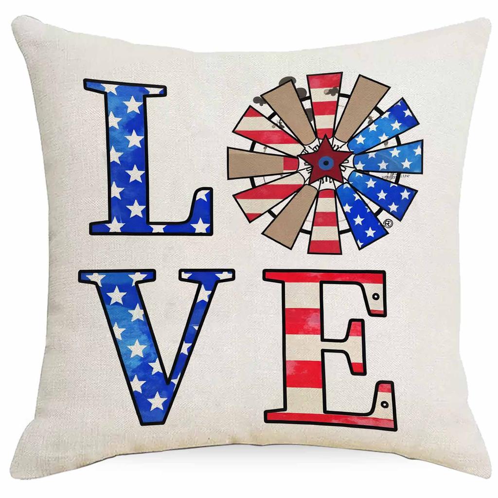 New Linen Printed Pillow Creative Letter Pillow Case Living Room Sofa Pillow