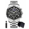 POEDAGAR 1 pz Orologio Sportivo da Uomo, Cronografo Impermeabile, Orologio al Quarzo di Lusso in Acciaio Inossidabile Luminoso con Scatola Regalo