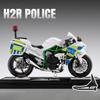 1:12 Ninja H2R Police Alloy Die Cast Motorcycle Model Vehicle Collection Sound and Light Off Road Autocycle Toys Car