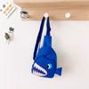 Zipper Crossbody Chest Bag Canvas Cartoon Shark Waist Bag Fashion Shark Pattern Chest Bag