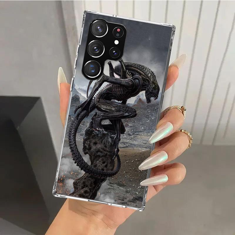 Alien Vs Predator Bemalte Handyhülle für Samsung Galaxy S26 S24 S23 Ultra S25 Edge S22 S21 Plus S20 FE + Weiche Druckschale Funda