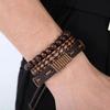 Ensemble de 12 Bracelets Tressés Vintage en Similicuir, Bracelets Perles Œil de Tigre & Pierre de Lune, Accessoires de Mode pour Fête Décontractée (B