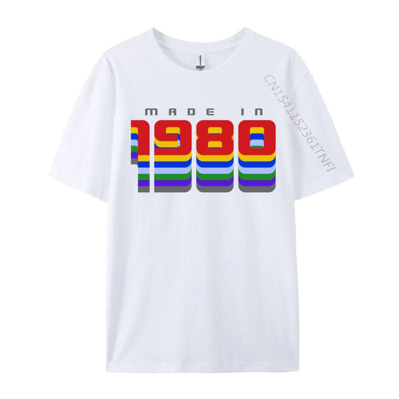 Made In 1980 40th Birthday Cotton Casual Tops Shirt 2024 Newest Student T Shirts Casual Autumn Tshirts
