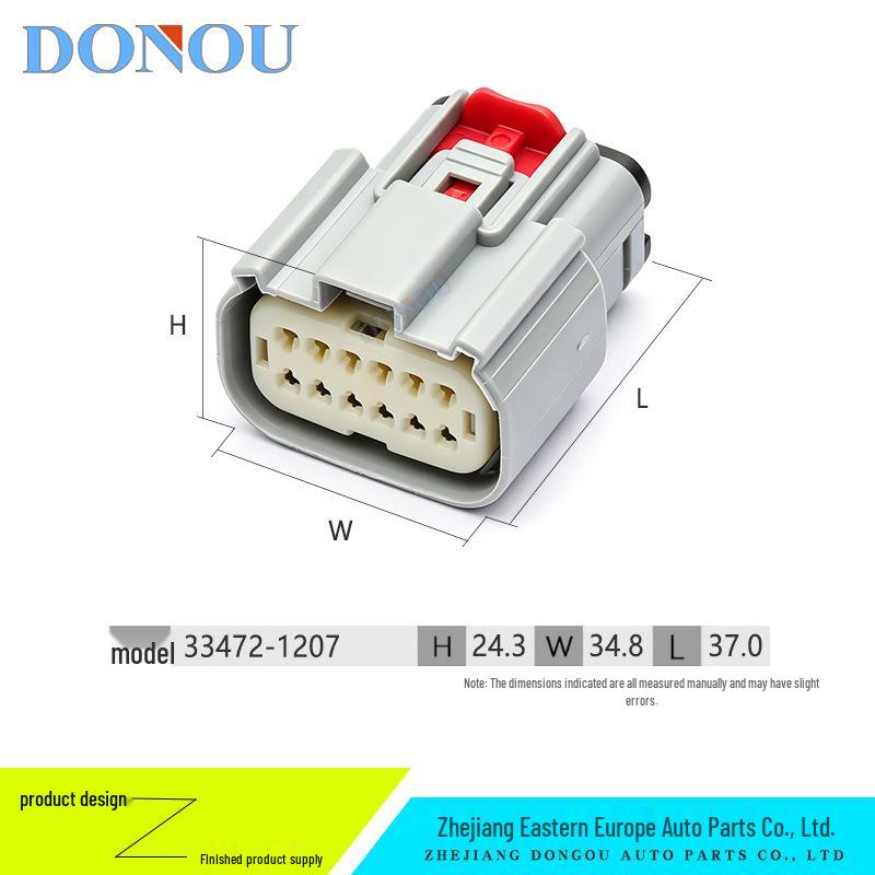 12-Pin Male & Female Connector Sensor Car Light Wiring Harness Plug - Molex Compatible (47725-9040/33472-1207)