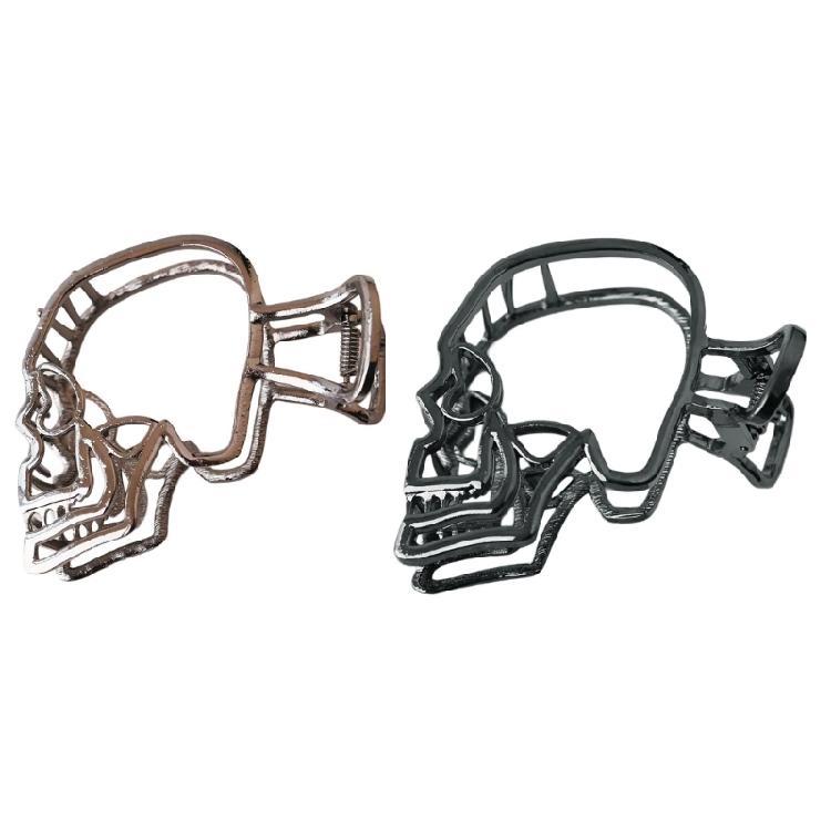 Halloween Skull Hair Clip Claw Clip for Theme Party Hollowed Skull Barrettes