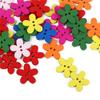100pcs Flat-back Clothing Button Flower Shaped Sewing Button Flower Wooden Button  Clothing Sewing