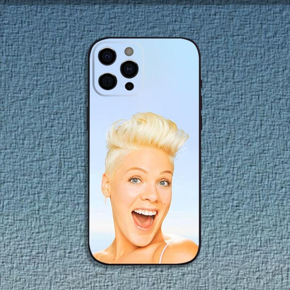 

Singer P-P!nk Phone Case For iPhone 16,15,14,13,12,11,Pro,X,XS,Max,XR,Plus,Mini Soft Black Cover iPhone16