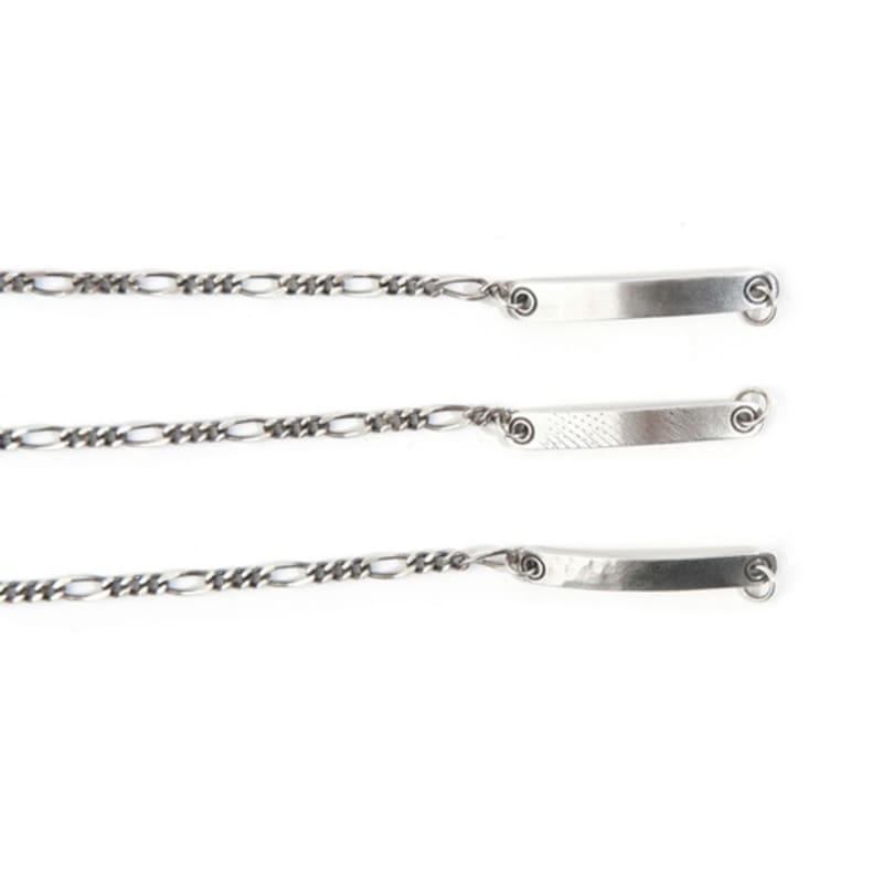 SEWNSWEN SILVER HAMMERED TAG CHAIN BRACELET