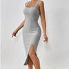 Waist-Hugging Bodycon Sleeveless Tank Top Dress - European & American Style Spring/Summer Long Dress