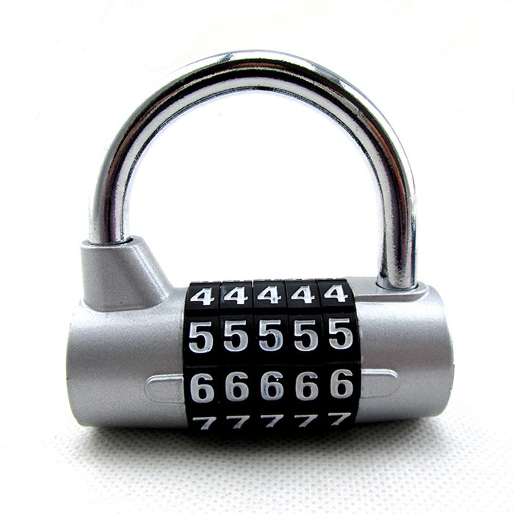 Cadenas à mot de passe antivol en forme de U à 5 chiffres pour portes, valises, tiroirs et salles de sport