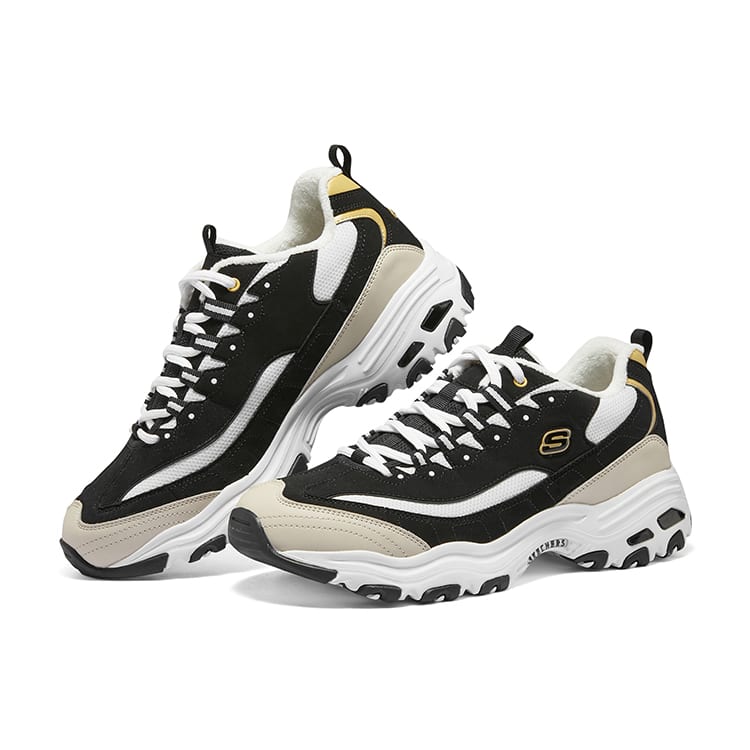 Skechers D'lites Sneakers 'Black Beige White' 894268-BKGD