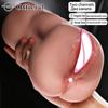 Male Masturbator Real Vagina Pocket Pussy with Two Hole Sucking Penis Sex Toys for Men Glans Stimulate Soft Silicone Vagina