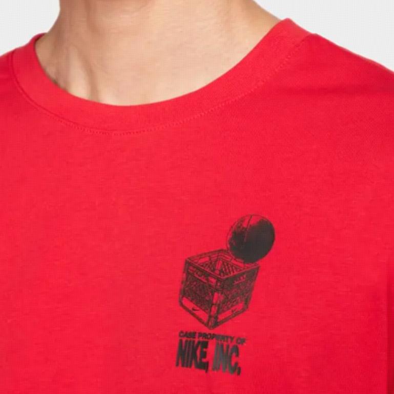 Nike Geometric Pattern Print Round Neck Short Sleeve T-Shirt Men Tops University-Red DR7638-657