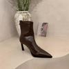 High Heel Women Stretch Slim Ankle Boots Fashion Pointed Toe Shoes Autumn Winter Ladies Elegant Mordern Short Booties