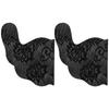 Nipple Cover Stickers Disposable SelfAdhesive Lace Invisible UShaped Underwear Bra Pads(Black B)