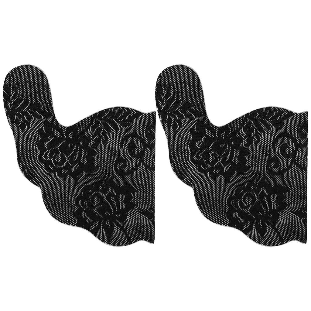 Nipple Cover Stickers Disposable SelfAdhesive Lace Invisible UShaped Underwear Bra Pads(Black B)